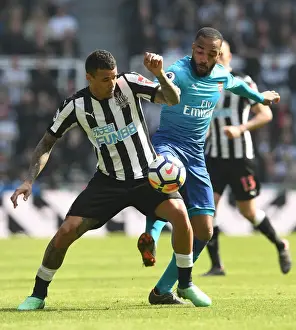 Newcastle United V Arsenal 2017-18 Prints: Clash at St. James Park: A Battle Between Lacazette and Kenedy - Arsenal vs