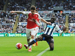 Newcastle United V Arsenal 2015-16 Prints: Clash at St. James Park: Hector Bellerin vs. Massadio Haidara - A Premier League Battle