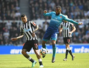 Newcastle United V Arsenal 2017-18 Prints: Clash at St. James Park: Lacazette vs