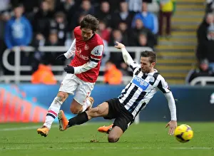 Newcastle United V Arsenal 2013-14 Prints: Clash at St. James Park: Rosicky Fouls by Cabaye (Newcastle vs. Arsenal, 2013-14)