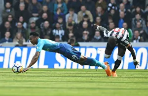 Newcastle United V Arsenal 2017-18 Prints: Clash at St. James Park: Willock vs Diame