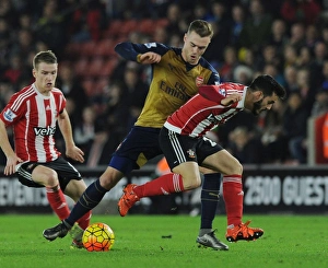 Clash at St. Mary's: Calum Chambers vs. Juanmi - Southampton vs. Arsenal, Premier League, 2015-16