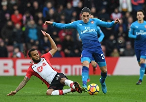 Southampton V Arsenal 2017-18 Prints: Clash at St. Mary's: Hector Bellerin vs. Ryan Bertrand
