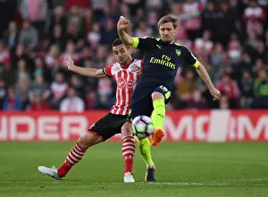 Southampton V Arsenal 2016-17 Prints: Clash at St. Mary's: Monreal vs
