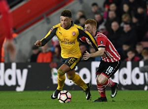 Clash at St. Mary's: Oxlade-Chamberlain vs. Reed in FA Cup Showdown (Southampton v Arsenal, 2017)