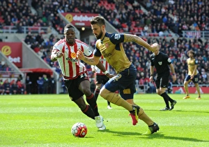 Sunderland V Arsenal 2015-16 Prints: Clash at The Stadium of Light: Olivier Giroud vs. Lamine Kone - A Premier League Battle