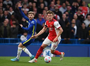 Clash at Stamford Bridge: Arsenal's Rob Holding Holds Off Chelsea's Timo Werner in Premier League Showdown