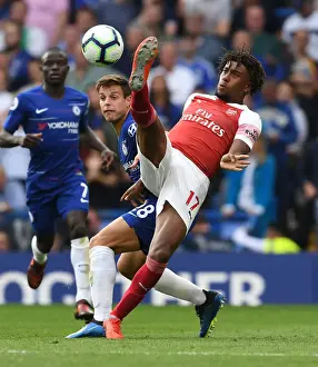 Chelsea V Arsenal 2018-19 Prints: Clash at Stamford Bridge: Iwobi vs Azpilicueta - Premier League Battle
