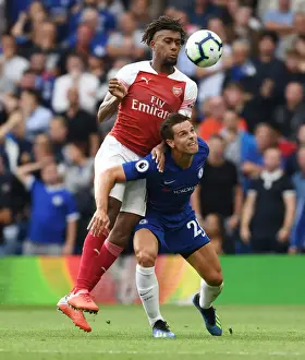 Chelsea V Arsenal 2018-19 Prints: Clash at Stamford Bridge: Iwobi vs Azpilicueta - Premier League Battle