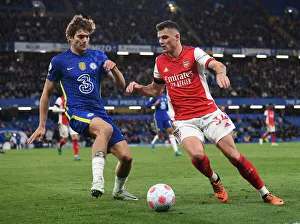Clash at Stamford Bridge: Xhaka vs. Alonso in Premier League Showdown (Chelsea v Arsenal 2021-22)