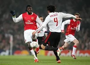 Clash of Stars: Adebayor vs. Kaladze in the 0-0 Stalemate - Arsenal vs. AC Milan, UEFA Champions League, Emirates Stadium, 2008