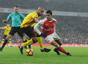 Arsenal V Watford 2016-17 Prints: Clash of Stars: Alexis Sanchez vs