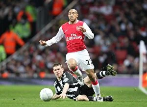 Arsenal v Newcastle United FC Cup 2007-8 Collection: Clash of Stars: Arsenal's Clichy Shines in FA Cup Victory over Milner's Newcastle (3:0)