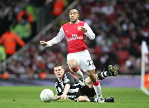 Arsenal V Newcastle United FC Cup 2007-8 Prints: Clash of Stars: Arsenal's Clichy Shines in FA Cup Victory over Milner's Newcastle (3:0)