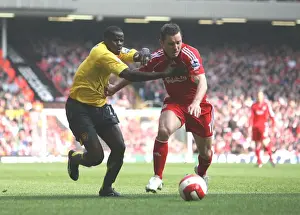 Liverpool V Arsenal 2006-7 Prints: Clash of Stars: Eboue vs. Aurelio in Liverpool's 4:1 Victory over Arsenal, 2007