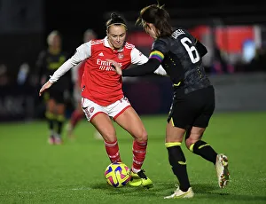Arsenal Women V Aston Villa Women - Conti Cup 2023 Prints: A Clash of Stars: Foord vs. Corsie in Arsenal vs. Aston Villa FA Women's Cup Showdown