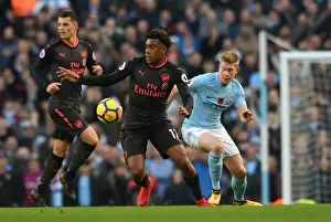 Manchester City V Arsenal 2017-18 Prints: Clash of Stars: Iwobi vs. De Bruyne - Manchester City vs. Arsenal, Premier League 2017-18