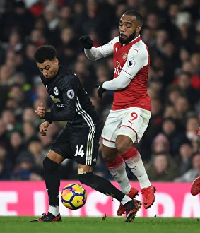 Arsenal V Manchester United 2017-18 Prints: Clash of Stars: Lacazette vs. Lingard - Arsenal vs