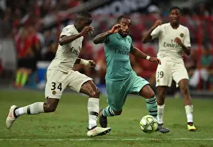 Arsenal V PSG Pre Season Friendly 2018-19 Prints: Clash of Stars: Lacazette vs. Nsoki in Arsenal's Battle Against PSG