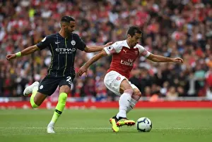 Arsenal V Manchester City 2018-19 Prints: Clash of Stars: Mkhitaryan vs Mahrez - Arsenal vs Manchester City