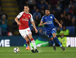 Leicester City V Arsenal 2017-18 Prints: Clash of Stars: Mkhitaryan vs Mahrez - Leicester City vs Arsenal, Premier League 2017-18