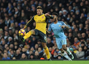 Manchester City V Arsenal 2016-17 Prints: Clash of Stars: Oxlade-Chamberlain vs