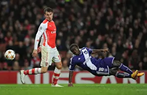 Arsenal V Anderlecht 2014/15 Prints: Clash of Stars: Ramsey vs. Acheampong in Arsenal's UEFA Champions League Battle