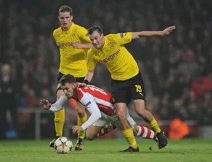 Arsenal V Borussia Dortmund 2014-15 Prints: Clash of Stars: Ramsey vs. Grosskreutz - Arsenal vs