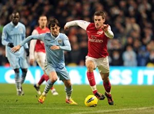 Images Dated 18th December 2011: Clash of Stars: Ramsey vs. Silva - Manchester City vs. Arsenal, Premier League 2011-12