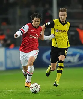 Borussia Dortmund V Arsenal 2013-14 Prints: Clash of Stars: Rosicky vs. Reus - Borussia Dortmund vs. Arsenal, UEFA Champions League