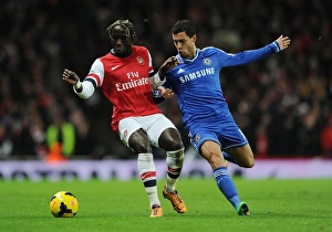 Arsenal V Chelsea 2013-14 Prints: Clash of Stars: Sagna vs Hazard - Arsenal vs Chelsea, Premier League 2013-14