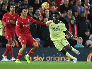 Liverpool V Arsenal 2021-22 Prints: Clash of Stars: Saka vs. Alexander-Arnold - Liverpool vs. Arsenal Rivalry