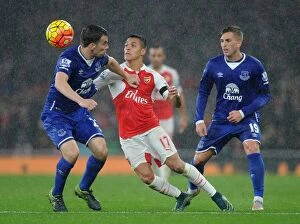 Images Dated 24th October 2015: Clash of Stars: Sanchez vs. Coleman & Deulofeu - Arsenal vs. Everton (2015/16)