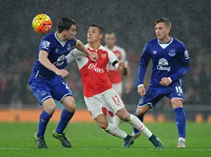 Arsenal V Everton 2015/16 Prints: Clash of Stars: Sanchez vs. Coleman & Deulofeu - Arsenal vs. Everton (2015/16)