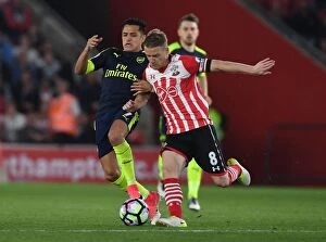 Images Dated 10th May 2017: Clash of Stars: Sanchez vs. Davis in Southampton v Arsenal Premier League Showdown