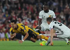 Arsenal V FC Basel 2016-17 Prints: Clash of Stars: Sanchez vs. Doumbia & Xhaka - Arsenal vs. FC Basel UEFA Champions League