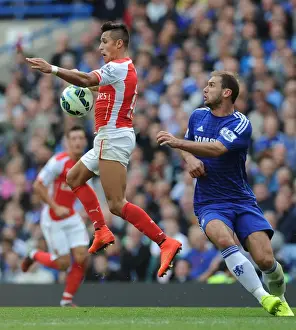 Chelsea V Arsenal 2014-15 Prints: Clash of Stars: Sanchez vs Ivanovic - Arsenal vs Chelsea Showdown, Premier League 2014