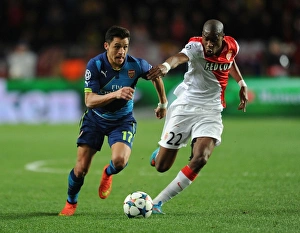 Monaco V Arsenal 2014/15 Prints: Clash of Stars: Sanchez vs. Kondogbia - Monaco vs. Arsenal, UEFA Champions League 2015