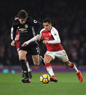 Arsenal V Manchester United 2017-18 Prints: Clash of Stars: Sanchez vs. Lindelof - Arsenal vs