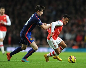 Arsenal V Manchester United 2014-15 Prints: Clash of Stars: Sanchez vs. McNair in Arsenal vs. Manchester United Showdown