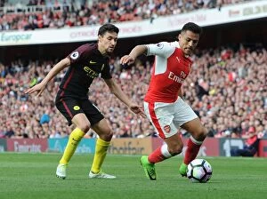 Images Dated 2nd April 2017: Clash of Stars: Sanchez vs. Navas in Arsenal vs. Manchester City Showdown