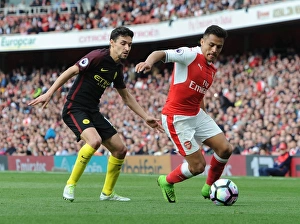 Arsenal V Manchester City 2016-17 Prints: Clash of Stars: Sanchez vs. Navas in Arsenal vs. Manchester City Showdown