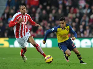 Stoke City V Arsenal 2014-15 Prints: Clash of Stars: Sanchez vs Nzonzi in Stoke City vs Arsenal (2014-15)