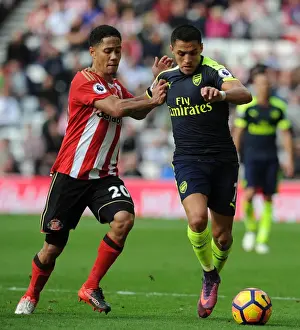 Sunderland V Arsenal 2016-17 Prints: Clash of Stars: Sanchez vs. Pienaar in Sunderland v Arsenal, Premier League 2016-17
