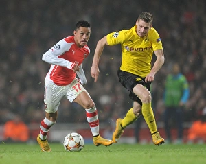 Arsenal V Borussia Dortmund 2014-15 Prints: Clash of Stars: Sanchez vs. Piszczek - Arsenal vs