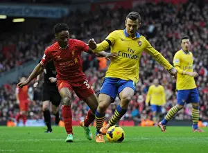 Liverpool V Arsenal 2013-14 Prints: Clash of Stars: Wilshere vs Sterling - Liverpool vs Arsenal, Premier League 2013-14