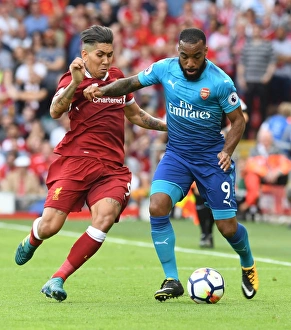 Liverpool V Arsenal 2017-18 Prints: Clash of the Strikers: Lacazette vs