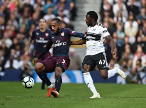 Fulham V Arsenal 2018-19 Prints: Clash of Strikers: Lacazette vs. Kamara - Fulham vs. Arsenal, Premier League 2018-19