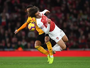Arsenal V Wolverhampton Wanderers 2018-19 Prints: Clash of Styles: Guendouzi vs. Costa - Arsenal vs. Wolverhampton Wanderers, Premier League