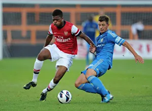 Arsenal U19 V Olympique De Marseille - NextGen 2012-13 Prints: Clash of Talents: Akpom vs. Sparagna in Arsenal U19's NextGen Series Battle